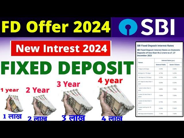 Sbi fd interest rates 2024 | State bank fd interest rate 2024 me