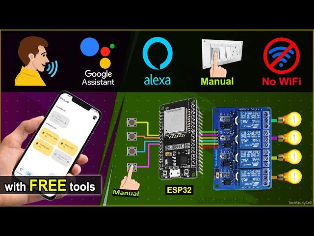 IoT based ESP32 projects using Google Assistant Alexa & Sinric 2024