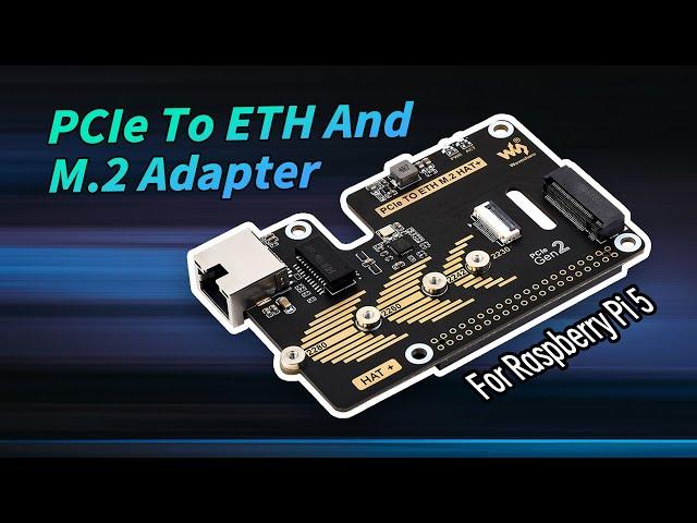 PCIe to ETH and M.2 Adapter for Raspberry Pi 5, 5Gbps Data Rate, Pi 5 NVMe HAT