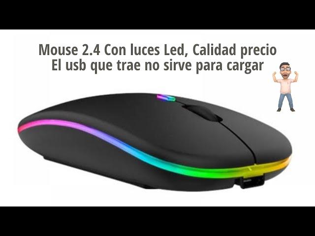 RATÓN inalámbrico y recargable luces LED