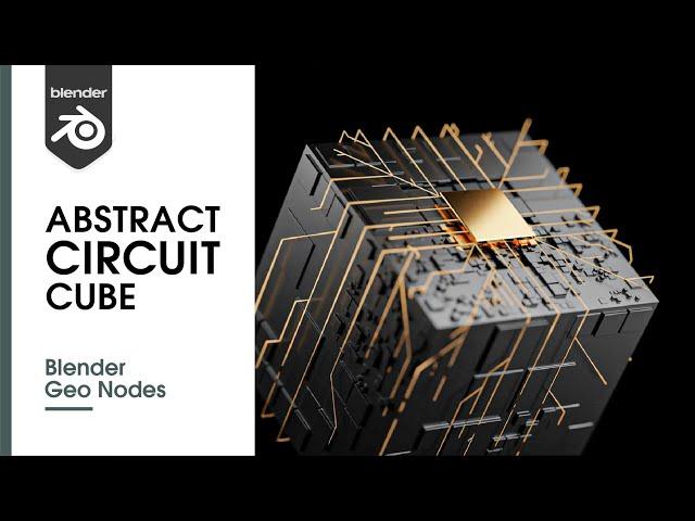 Blender3D 3.3 - Abstract Circuit Cube Geometry Nodes using the Shortest Edge Path Node