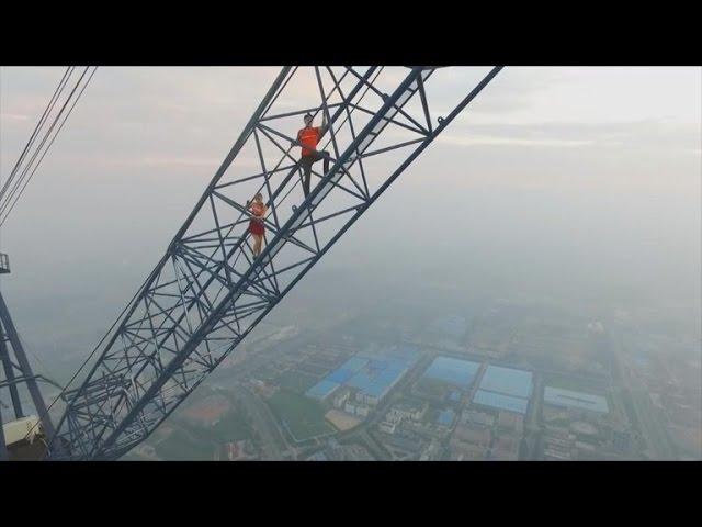 Couple Illegally Climb World's Tallest Construction Site With No Harness