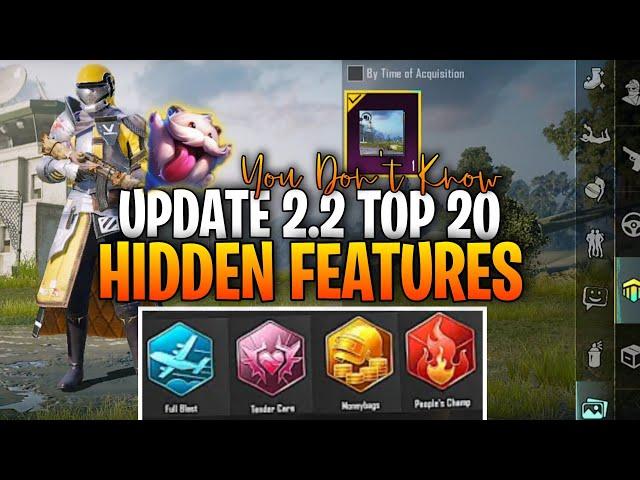 TOP HIDDEN FEATURES IN 2.2 UPDATE PUBG MOBILE | check who visit profile | Sheen Studio | $20