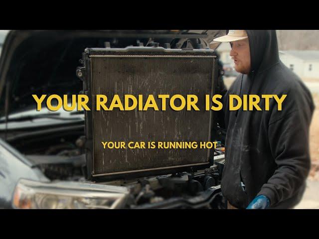 Clean Your Car Radiator! no special tools. easy fix for overheating and weak AC.