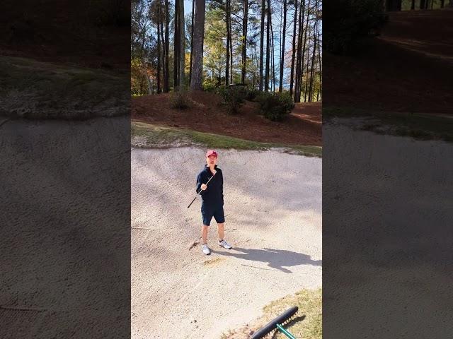 Greenside bunker shot on 1st hole at Governors Towne Club