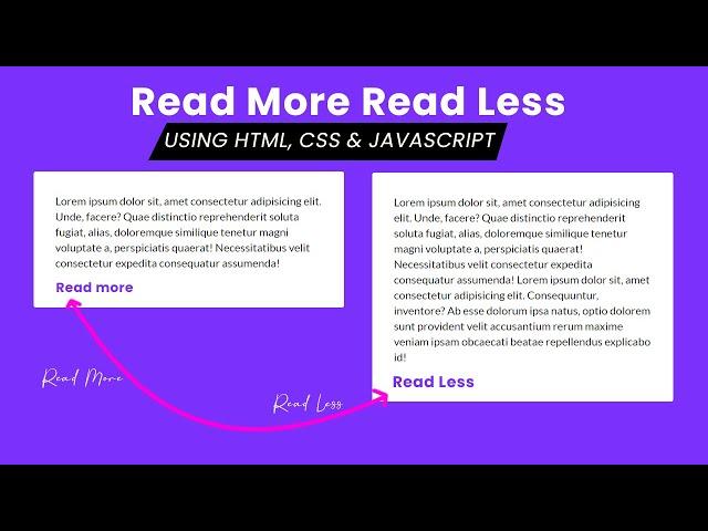 Read More / Read Less Button with JavaScript | No Plugin HTML CSS JavaScript Tutorial