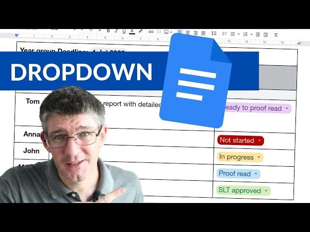 Dropdown and Table templates in Google Docs