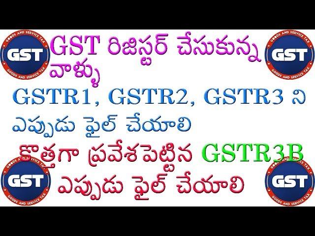 GSTR1 GSTR2 GSTR3 filing dates and details of GSTR3B under gst in Telugu