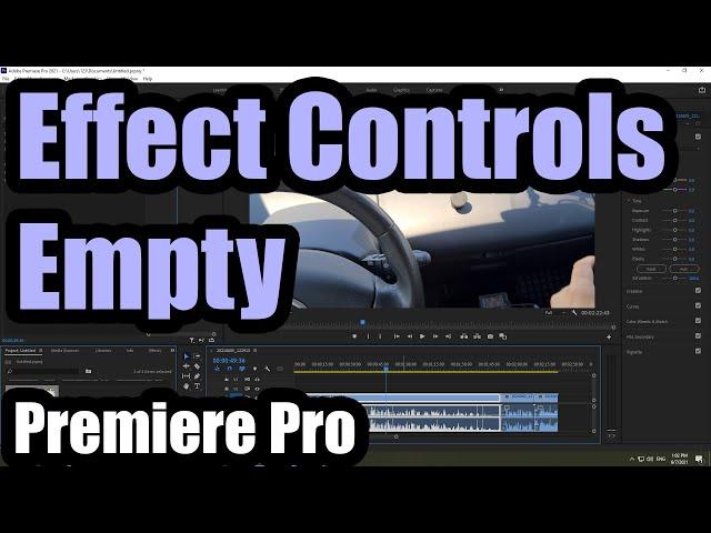 Why Effect Controls is not showing anything in Premiere Pro (Basic Tutorial)
