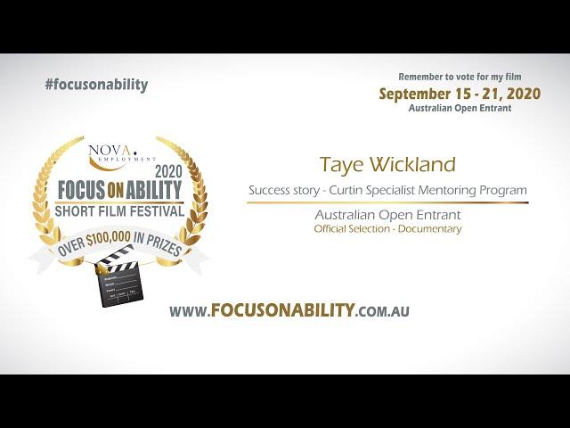 Taye Wickland - Success story - Curtin Specialist Mentoring Program