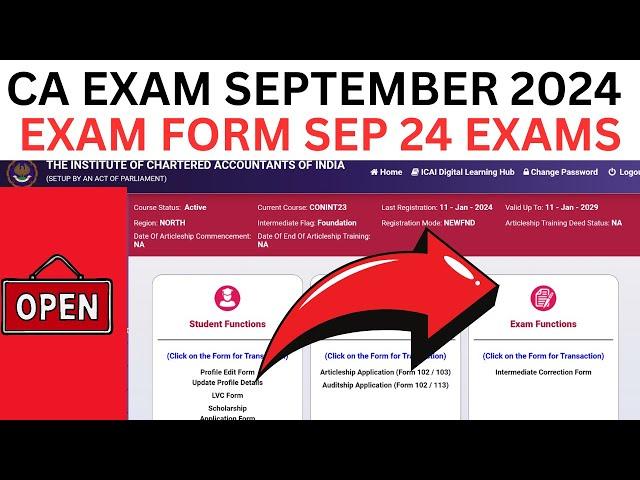CA Exam September 2024 Exam form | ICAI Exam September 2024 Exam Form | CA Exam Sep 2024 Exam Form