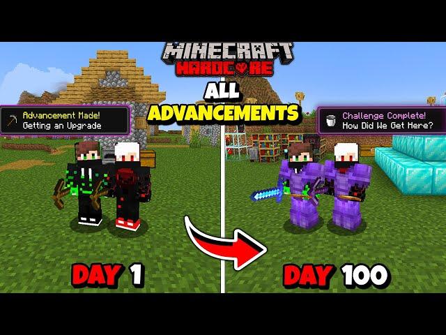 We Completed ALL ADVANCEMENTS In 100 Days In Minecraft Hardcore | Duo 100 Days