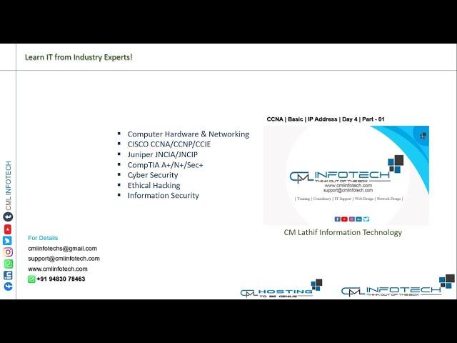 | CML INFOTECH | CCNA-05 | Network Funda IP Address  | Day 04 | Part- 01 |