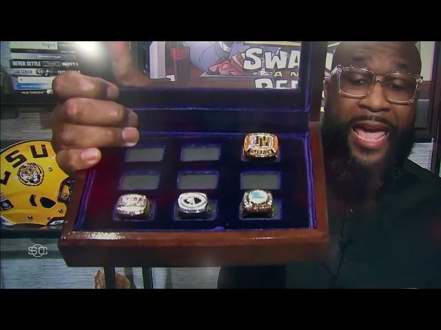 Dan Orlovsky ROASTS Marcus Spears trophy shelf 