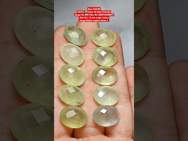 Bisa CODAM212 🟢Paket 10 Batu Prehnite,harga Rp 200 Ribu Wa 085792493877,Dim 16 x 12 mm