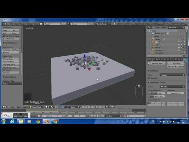 How to play with rigid bodies generated from particles system