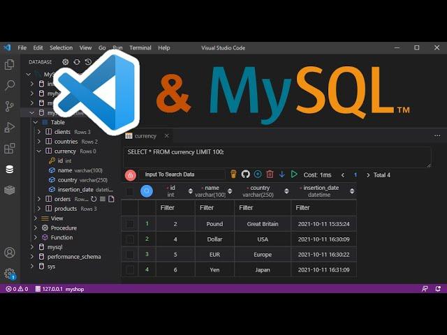 Connect to MySQL Database from Visual Studio Code and Run SQL Queries using MySQL Extension