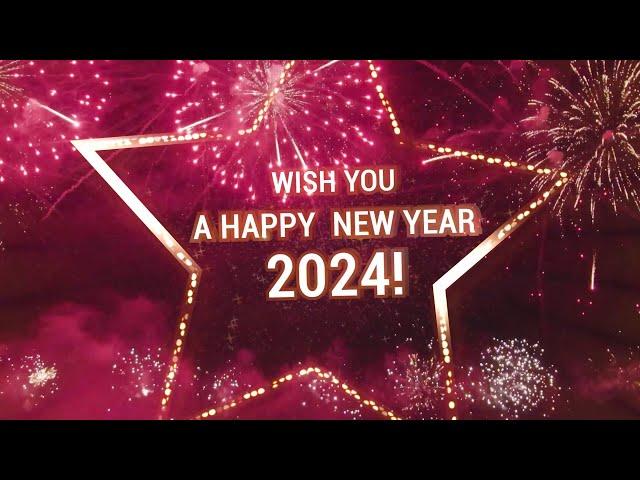 a Happy New Year 2024 Wishes Video Effects HD - First Time Star Style New Year Wishes