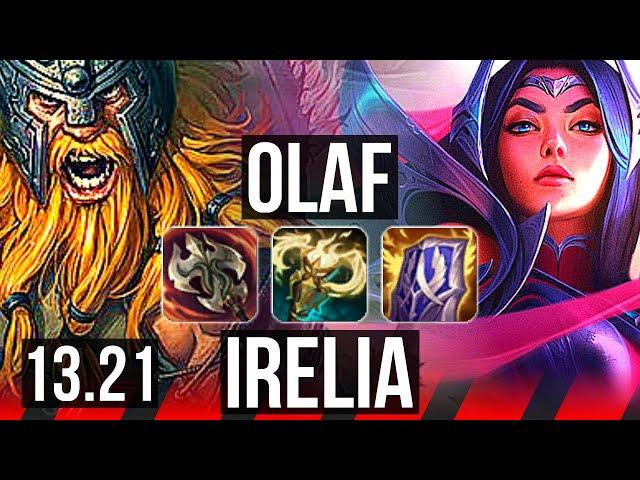 OLAF vs IRELIA (TOP) | 2.5M mastery, 1100+ games, 6/2/8 | KR Grandmaster | 13.21