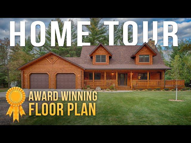 Tour A 2000 Square Feet Award Winning Log Home! Part 1