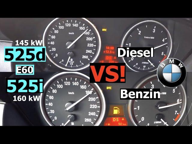 Acceleration Battle | BMW 525i vs 525d | E60 LCi 2008 vs E60 LCi 2009 | 160 kW vs 145 kW