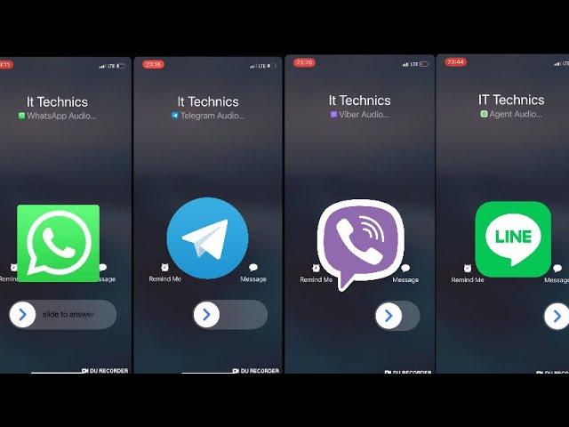 WhatsApp, Telegram, Viber & Line Incoming Call iOS vs In-App In-Call Screens