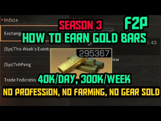 How to earn Gold bars as an F2P | No farm, no job, no gear | Lifeafter Season  3 | Dapatin goldbar