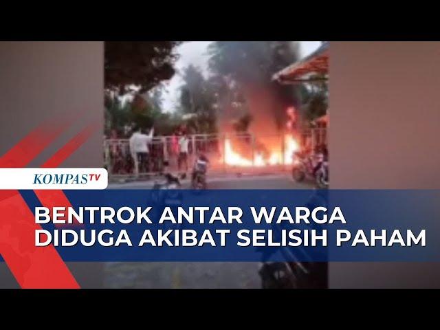 Bentrok di Muntilan Magelang Pecah, Warga Lempar Batu dan Bakar Motor!