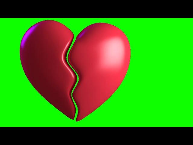Broken heart  green screen