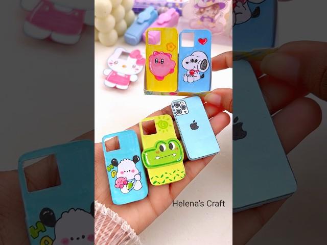 DIY miniature iPhone cover #shots #miniature #miniaturecrafts  #miniatureworld #youtubeshorts #craft