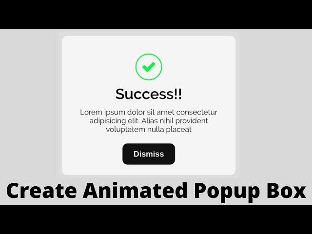 How to Create Animated Popup / Modal / Dialog Box using HTML, CSS & JavaScript