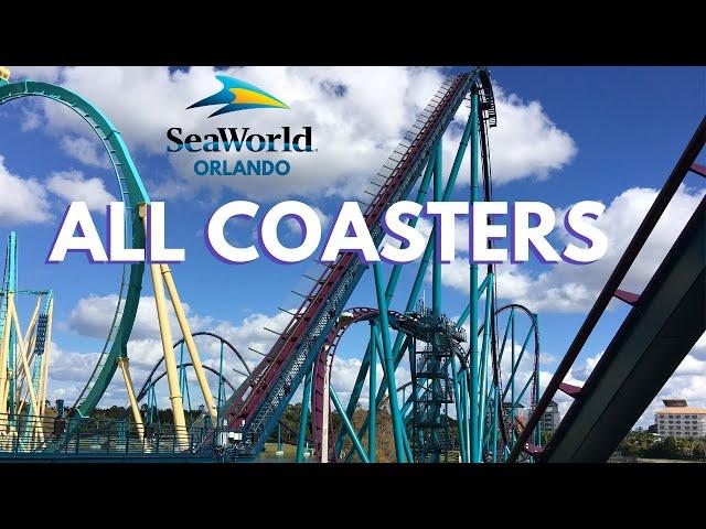 All Coasters at SeaWorld Orlando + On Ride POVs - Front Seat Media