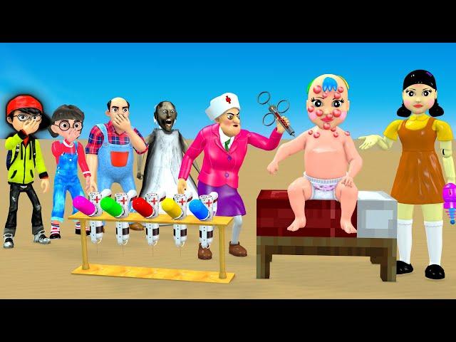 Scary Teacher 3D vs Squid Game Heal The Baby Stung By a Bee 5 Time Challenge And The Ending of MissT