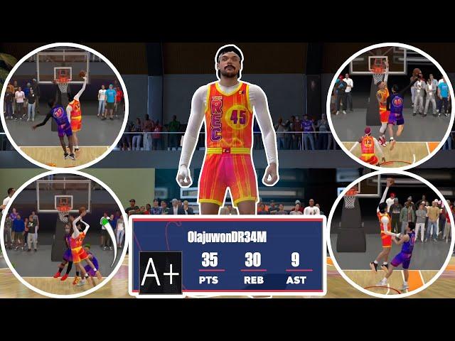 NEAR 30 & 30 TRIPLE-DOUBLE with BEST INSIDE CENTER BUILD at THE REC CENTER on NBA 2K24