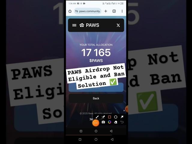 PAWS Airdrop Not Eligible Solution  || Paws Account Ban Solution #pawsairdrop