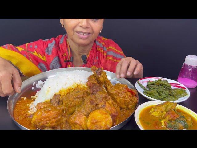 BIGBITES,EATING HUGE RICE SPICY  CHICKEN KOSHA,FISH CURRY,SIM CHORCHORI ।।