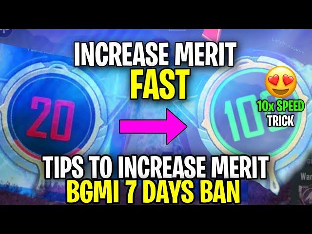 How to increase merit in bgmi fast | Bgmi merit not increasing | Pubg merit 40 |Bgmi 7 Day Ban Merit