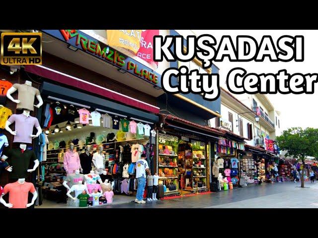 KUŞADASI CITY CENTER WALK | OLD TOWN BAZAAR And BAR STREET | May 2024 | 4k UHD 60fps