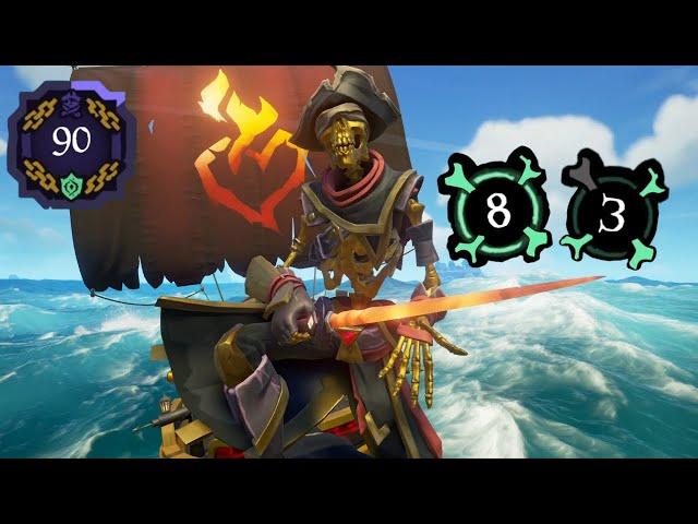 Solo hourglass grinding to level 90 in the Guardian's Of Fortune (90-1000) | Sea Of Thieves