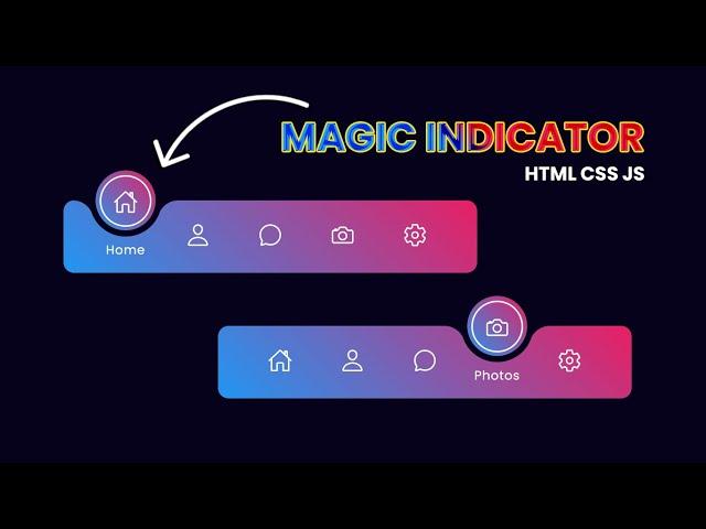 Magic Navigation Menu Indicator using HTML CSS and Javascript | Animated Navigation Menu Bar