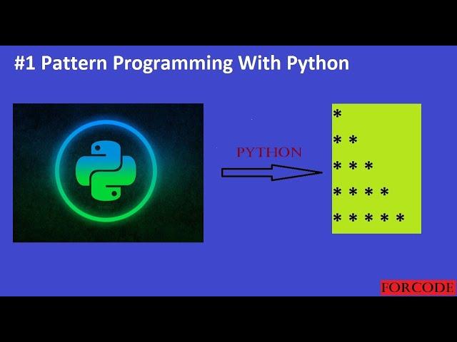 Python Pattern Programs | Pattern Programming With Python  #1 | for code coder