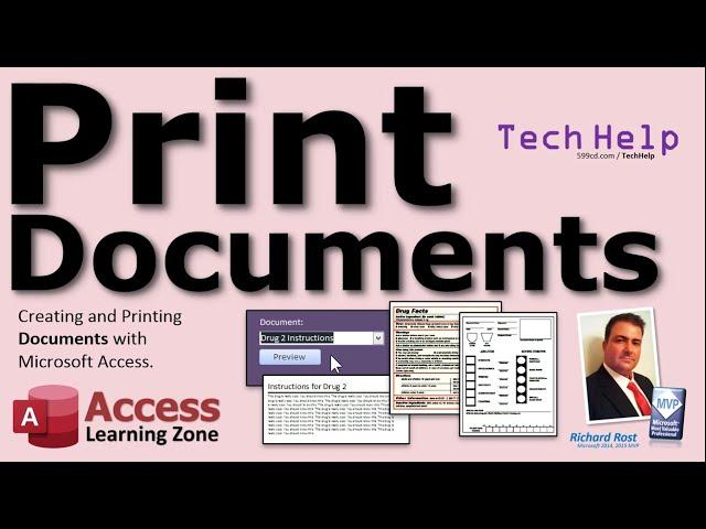 How To Create, Manage, and Print Documents with Microsoft Access. Scan or Select from a Combo Box.