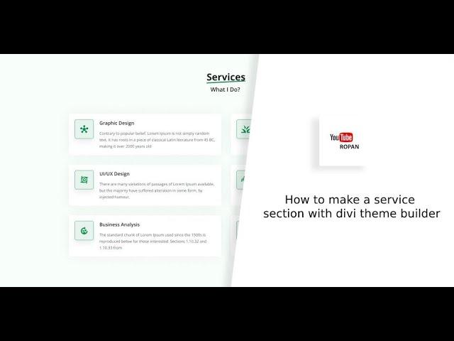 How to make a service section with divi theme builder