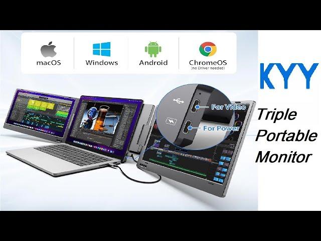 KYY Laptop Screen Extender, FHD 1080P USB-C Portable Monitor