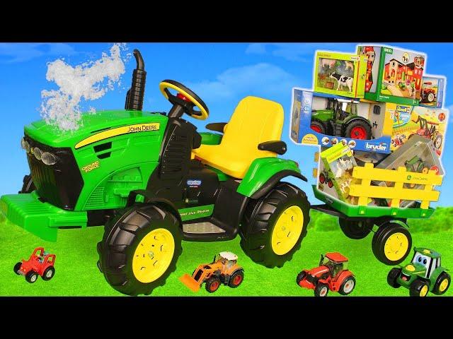 A Tractor Drives to the Farm