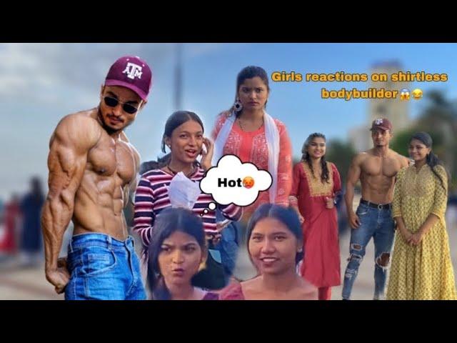 Crazy Girls reactions on shirtless bodybuilder /part 3/Mumbai #girlsreactions #publicreaction