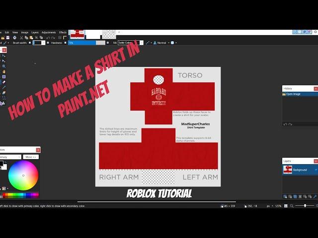 How I make shirts in paint.net | ROBLOX Tutorial