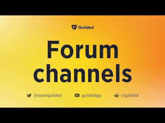 Forum channels | Guilded tutorial