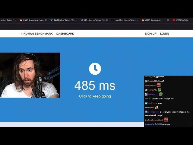 Asmongold tests his reaction time