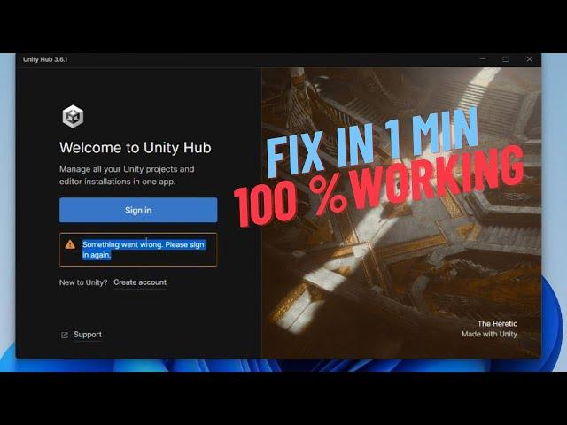 Unity 3d sign in problem |  something went wrong please sign in again